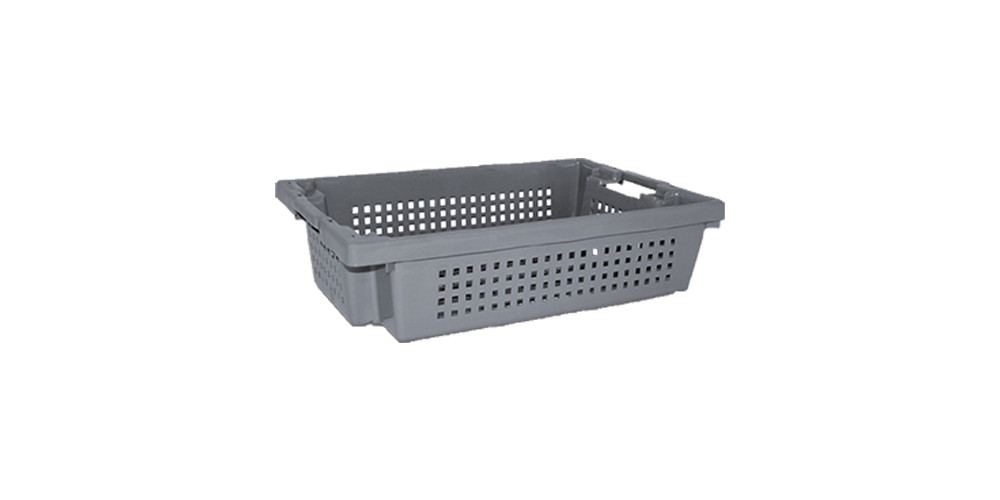 Euro Stack and Nest Container, Perforated Walls and Base, Open Hand Grips