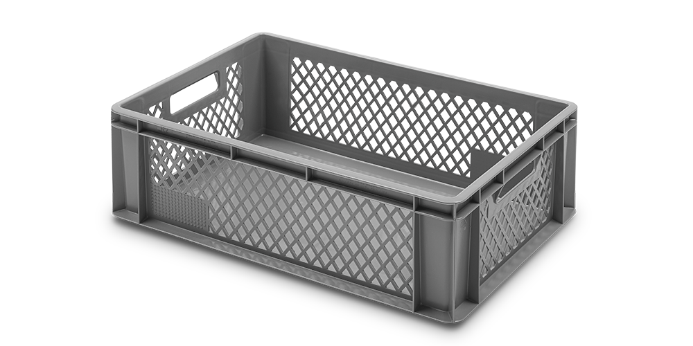 Euro Stackable Container with Perforated Walls and Solid Base R-2
